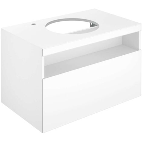 Keuco Stageline - Mobiletto sottolavabo, 80x55x49 cm, con foro per lavabo e miscelatore a sx, bianco 32864300000