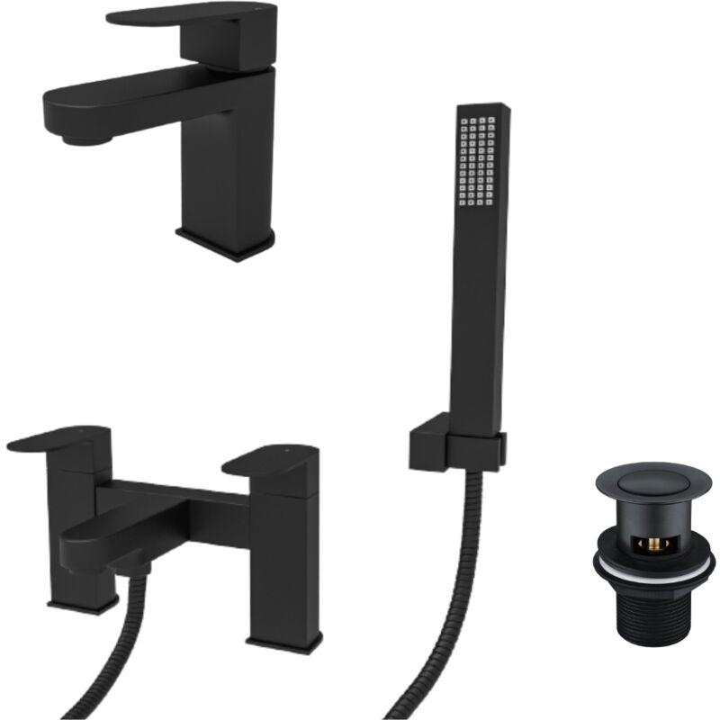 Nes Home - Kevon Mono Basin Mixer, Bath Shower Mixer and Handset kit & Waste