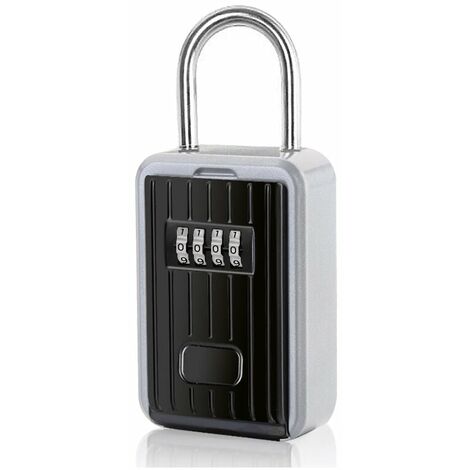 Key Box-4-Digit Safe Security Outdoor Storage Key Box Holder Door Hanging Combination Lock 18.58.34.15cm (Noir)，Fonepro Cisea
