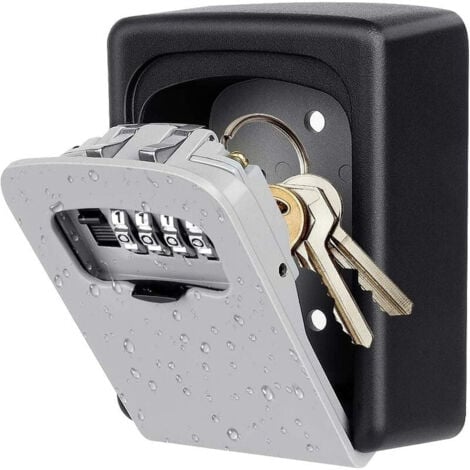 SJQKA Key Lock Box, Key Lock Box Wall Mounted 4 Digit Combination Lockbox, Secure Weatherproof Key Safe Security Storage Lock Box for Indoor, Outdoor, Garage, Garden, Store