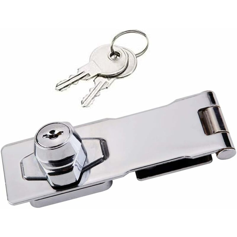 Tinor - Key Lock Latch with Built-in Lock, Self-Locking Door Catch for Door Window Cabinet Pet Cage Fixing Accessories (10cm)