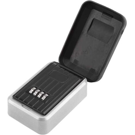 Key Safe Box, Outdoor Key Safe with 4 Code & 1 Key, Security Key Storage Box Durable Outdoor Wall Mounted Secure Key Box