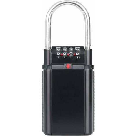 Key Safe Lock Box 4-Digit Combination Padlock Weatherproof Storage Spare Safe House Car Keys For Family/Realtor/Outdoor(Black)