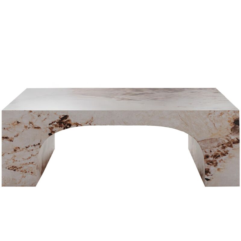 Mobilier Deco - keya - Table basse arc marbre d'ingénierie beige et marron