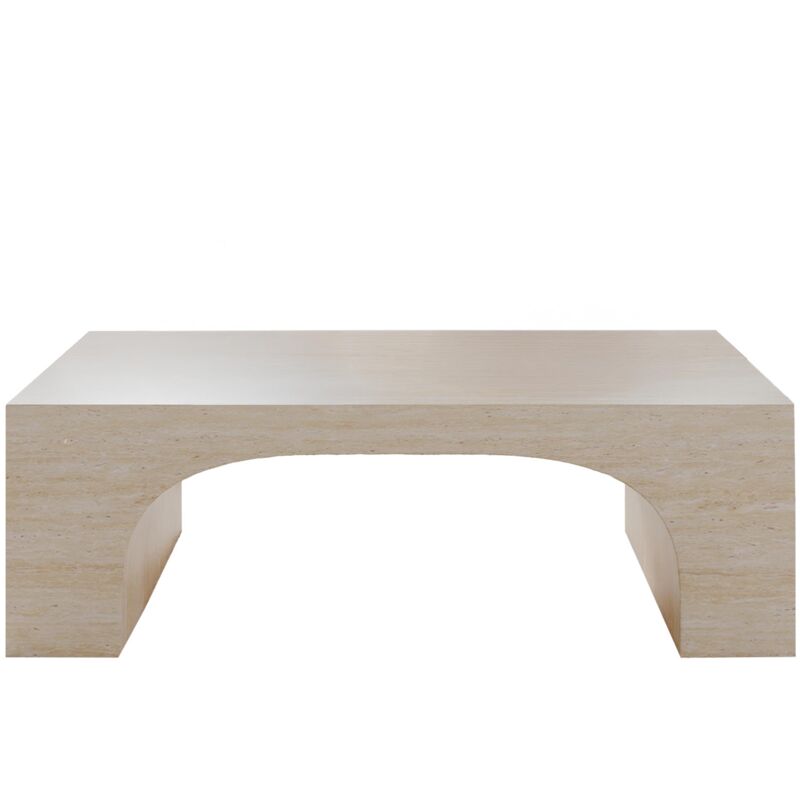 Mobilier Deco - keya - Table basse arc marbre d'ingénierie couleur travertin
