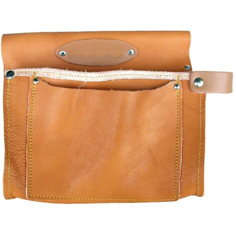 Keyman Borsa Carpentiere Cuoio Fiore Due Tasche, Con Portamartello.