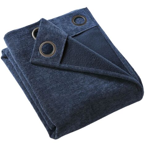 KEYNE - Rideau Thermique Occultant 140 x 180 cm Doublé Polaire Coloris Bleu nuit