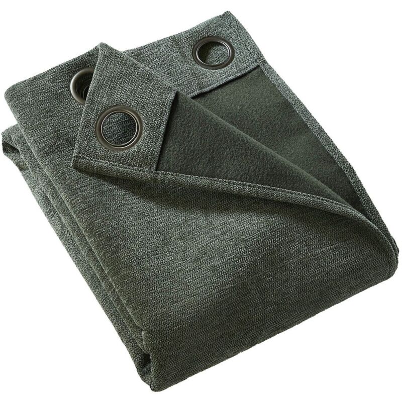 Altobuy - keyne - Rideau Thermique Occultant 140 x 180 cm Doublé Polaire Coloris Romarin