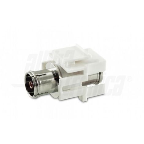 Keystone antenna tv iec femmina colore bianco con presa tv iec femmina alpha elettronica 96-136