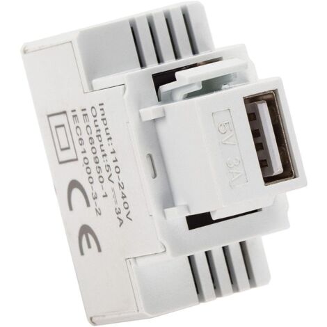 Keystone Einbaunetzteil USB-A Buchse 3A Farbe weiß Fanton 82896