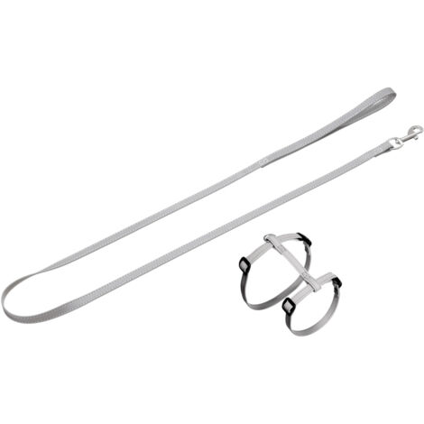 K&F ARNÉS PARA GATOS CON CORREA 110CM, PLATA REFLEC