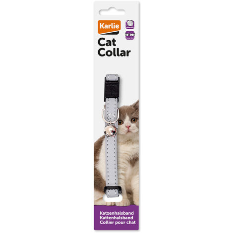 K&F COLLAR PARA GATOS 10MM 30CM, PLATA REFLECTANTE