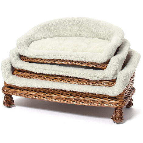 K&F SOFA CAMA DE MIMBRE SURTIDO DE 3 UNIDADES, MARRÓN 60, 68, 78 CM