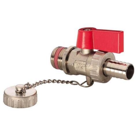 KFE-Kugelhahn Kessel Füll- und Entleerungshahn 81403015 1/2", selbstdichtend, Flügelgriff rot, vernickelt