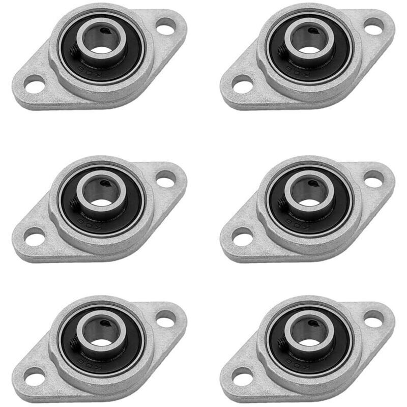 KFL08 Flange Bearing 6 Pcs 8mm Zinc Alloy Rhombic Flange Bearing for KFL Series Conveyor Systems