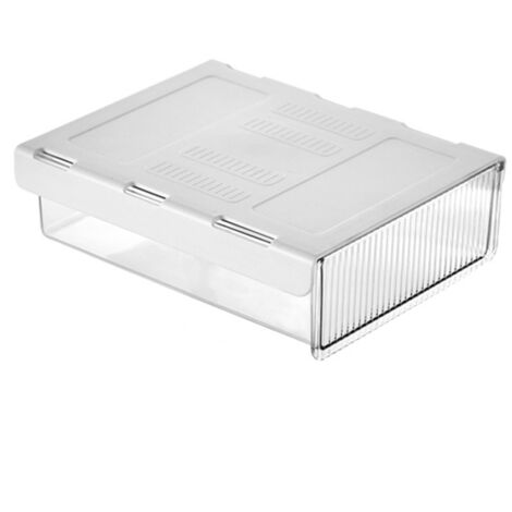 KFS Schreibtisch-Organizer-Schublade, Modell L, Schwarz, ABS+PET, Großes Fassungsvermögen, 24 x 21 x 6 cm, selbstklebend