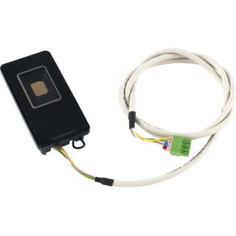 KFV Fingerprint Türöffner mit Dekorelement - Fingerscanner Zutrittskontrolle mit WLAN und Bluetooth inklusive 1m Kabel, schwarz