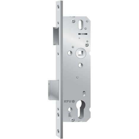 KFV Rohrrahmenschloss 49PZW, DM 55mm, Entfernung 92mm, Stulp 245x16x3mm verzinkt
