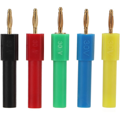 Kfz-Adapter: 5 Stück Messing-Bananenstecker PA 2 mm auf 4 mm für Kabel