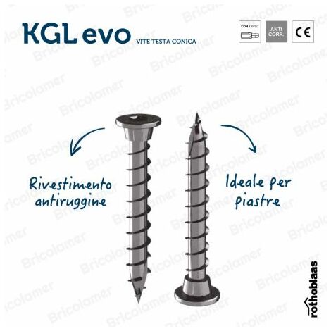 Kgl evo 8x60 mm vite con testa troncoconica con rivestimento c4 evo