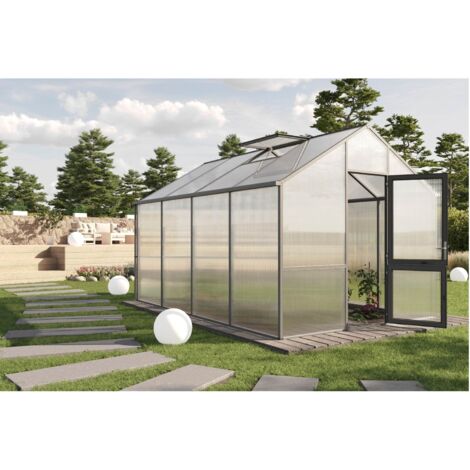 KGT Gewächshaus "Dahlie IV", anthrazit-grau, 13 m², 16 mm HKP