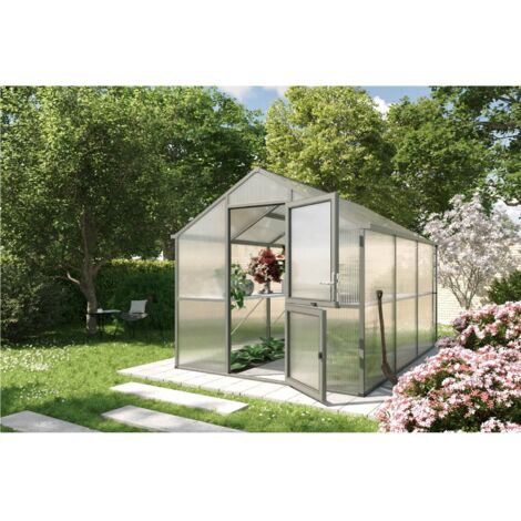 KGT Gewächshaus "Iris III", anthrazit-grau, 7,5 m², 16 mm HKP