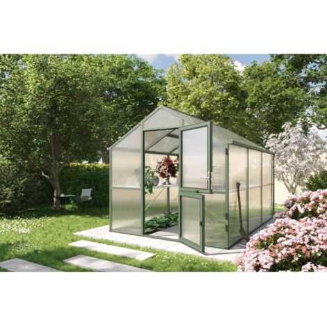 KGT Gewächshaus "Iris III", tannengrün, 7,5 m², 16 mm HKP
