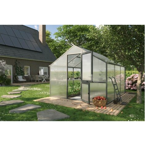 KGT Gewächshaus "Nelke III", anthrazit-grau, 10 m², 16 mm HKP