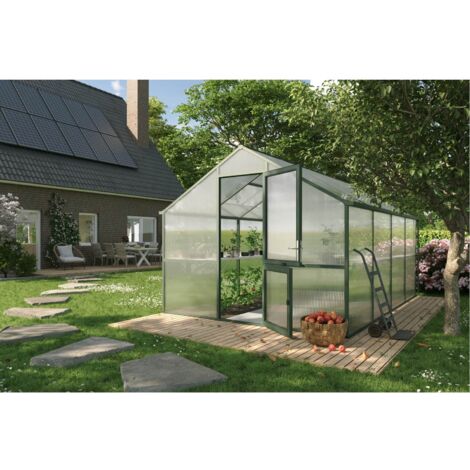 KGT Gewächshaus "Nelke IV", tannengrün, 13 m², 16 mm HKP
