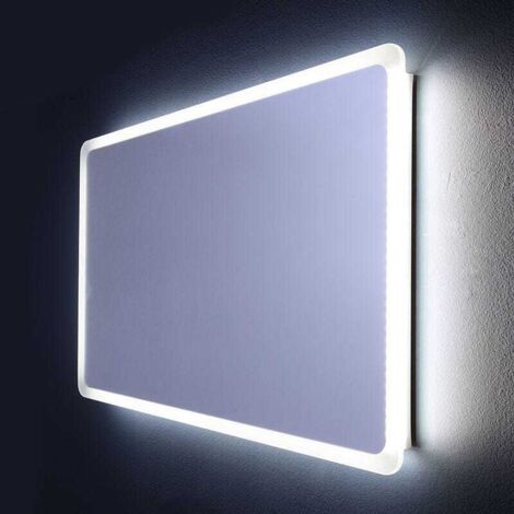 Kiamami Valentina – Miroir lumineux de salle de bain 60 x 120 cm – Éclairage LED 4200K – Cadre de 22 mm – Installation directe avec transformateur