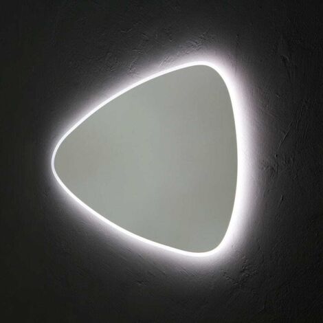 Kiamami Valentina – Miroir lumineux de salle de bain en forme de goutte 100x75 cm – Éclairage indirect à LED 170 – IP44 pour salle de bain moderne