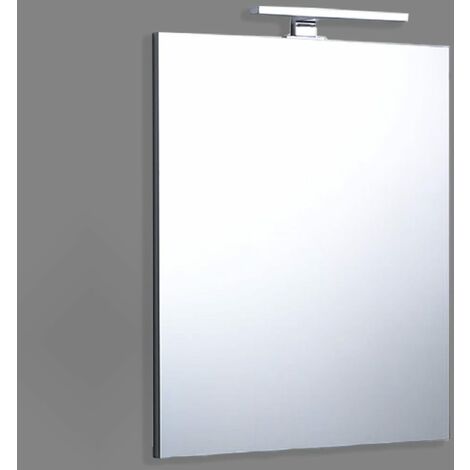 Kiamami Valentina – Miroir lumineux de salle de bain 60x70 cm – Réversible avec lampe LED intégrée – Cadre métallique durable – Installation facile