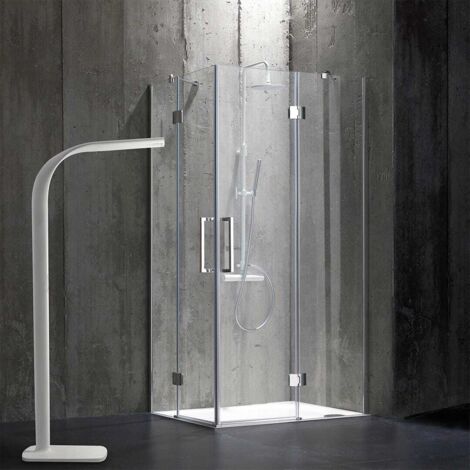 Kiamami Valentina – Paroi de douche rectangulaire 70x100 cm en verre trempé 6 mm – Installation réversible – Ouverture par portes battantes – Joints d'étanchéité inclus
