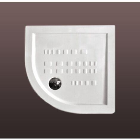 Kiamami Valentina – Receveur de douche à poser 90x90 cm – Semi-circulaire en céramique – Antidérapant – Épaisseur 5,5 cm – Design géométrique