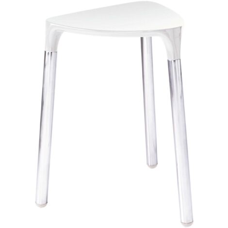 Kiamami Valentina – Tabouret en résine thermoplastique blanc – Design élégant – Résistant aux intempéries – Pour espaces intérieurs et extérieurs