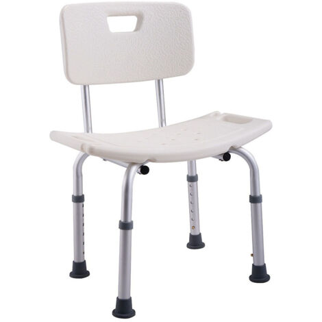 Kibath Asiento con respaldo cuadrado acabado BLANCO mate fabricado en ABS