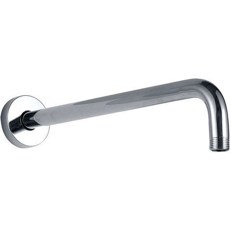 Kibath Brazo de Ducha Soporte de pared redondo de 40 cm acabado CROMO brillo fabricado en latón