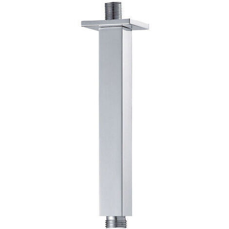 Kibath Brazo de Ducha Soporte de techo cuadrado de 20 cm acabado CROMO brillo fabricado en latón