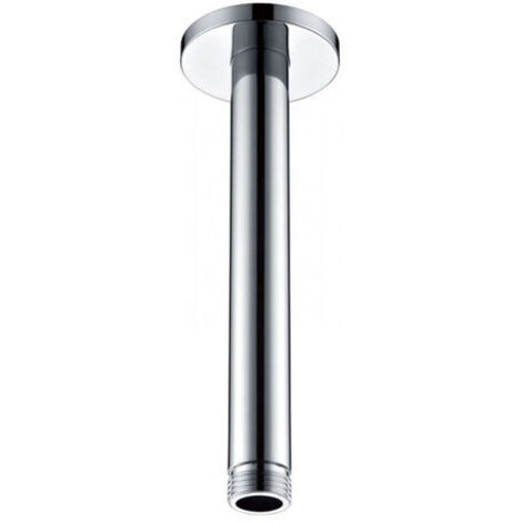 Kibath Brazo de Ducha Soporte de techo redondo de 20 cm acabado CROMO brillo fabricado en latón