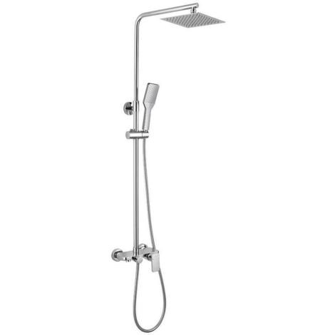 Kibath Columna Ducha monomando DUA cuadrada de 79-125 cm acabado CROMO brillo fabricado en latón