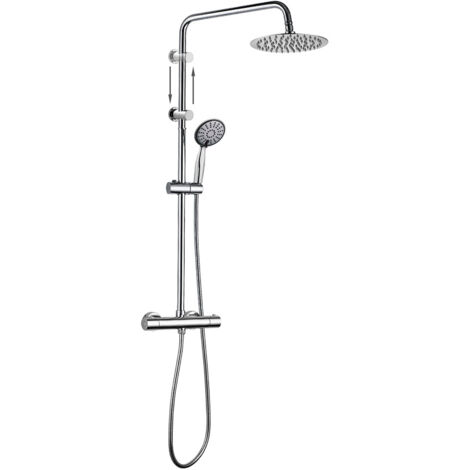 Kibath Columna Ducha termostática RAPIDA redonda acabado cromo brillo fabricado en latón