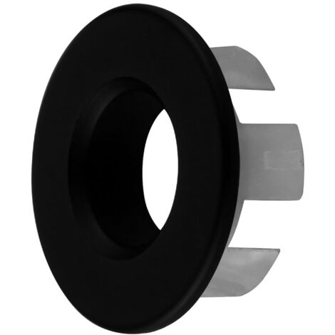 Kibath Embellecedor de Rebosadero del Lavabo redondo acabado NEGRO mate fabricado en ABS