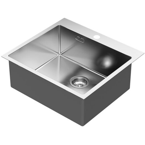 Kibath Fregadero cuadrado SOL rectangular 50x40 de acero inoxidable