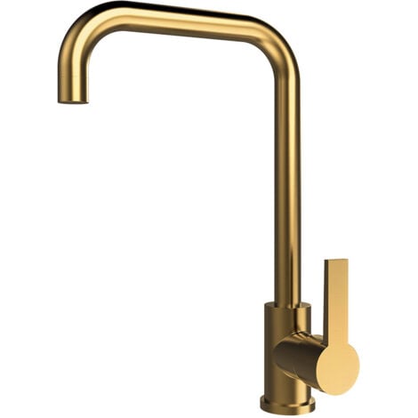 LLAVISAN Kibath Grifo Cocina monomando GOL acabado ORO cepillado fabricado en latón