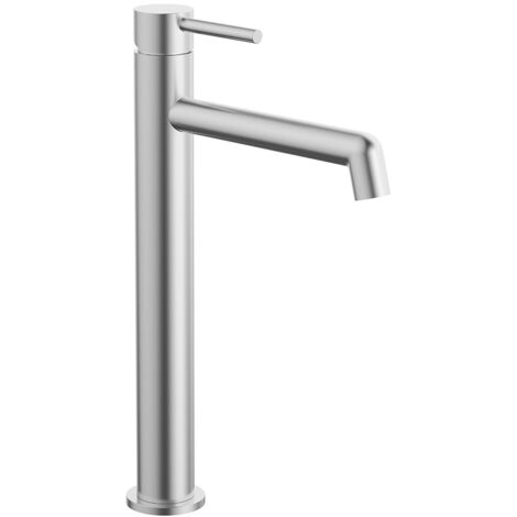 Kibath Grifo de Lavabo Alto monomando OSO acabado NIQUEL cepillado fabricado en latón