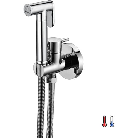 LLAVISAN Kibath Grifo WC HIGIENE ÍNTIMA 2 aguas CROMO brillo fabricado en latón