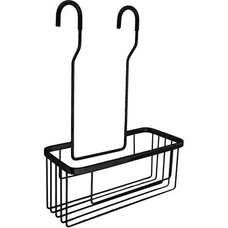 Kibath Portagel con ganchos LLUN rectangular acabado NEGRO mate fabricado en acero inoxidable
