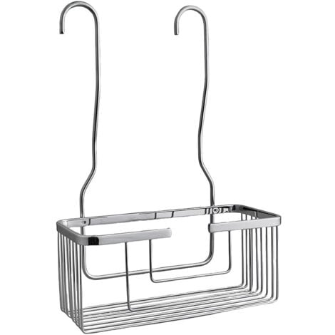 LLAVISAN Kibath Portagel con ganchos SOL rectangular acabado cromo brillo fabricado en acero inoxidable