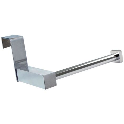 Kibath Portarrollos sin taladros de 14,5 cm acabado CROMO brillo fabricado en acero inoxidable