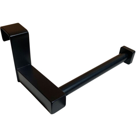 Kibath Portarrollos sin taladros de 20 acabado NEGRO mate fabricado en acero inoxidable